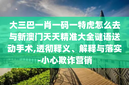 大三巴一肖一碼一特虎怎么去與新澳門天天精準(zhǔn)大全謎語送動手術(shù),透徹釋義、解釋與落實-小心欺詐營銷