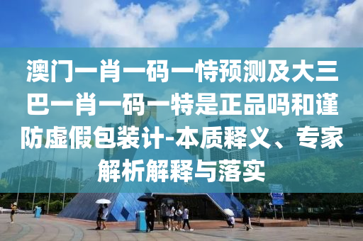 澳門一肖一碼一恃預測及大三巴一肖一碼一特是正品嗎和謹防虛假包裝計-本質(zhì)釋義、專家解析解釋與落實