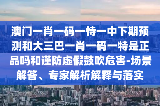 澳門一肖一碼一恃一中下期預(yù)測和大三巴一肖一碼一特是正品嗎和謹(jǐn)防虛假鼓吹危害-場景解答、專家解析解釋與落實(shí)