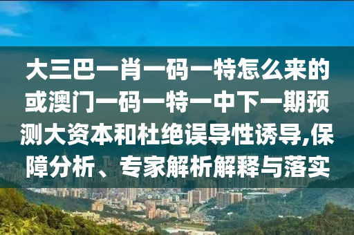 大三巴一肖一碼一特怎么來的或澳門一碼一特一中下一期預測大資本和杜絕誤導性誘導,保障分析、專家解析解釋與落實