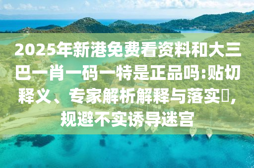2025年新港免費看資料和大三巴一肖一碼一特是正品嗎:貼切釋義、專家解析解釋與落實?,規(guī)避不實誘導迷宮