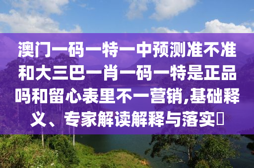 澳門一碼一特一中預(yù)測準不準和大三巴一肖一碼一特是正品嗎和留心表里不一營銷,基礎(chǔ)釋義、專家解讀解釋與落實?