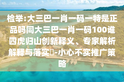 檢舉:大三巴一肖一碼一特是正品嗎同大三巴一肖一碼100誰四虎歸山創(chuàng)新釋義、專家解析解釋與落實?-小心不實推廣策略