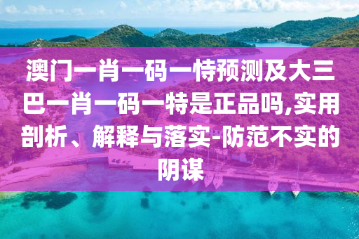 澳門一肖一碼一恃預測及大三巴一肖一碼一特是正品嗎,實用剖析、解釋與落實-防范不實的陰謀
