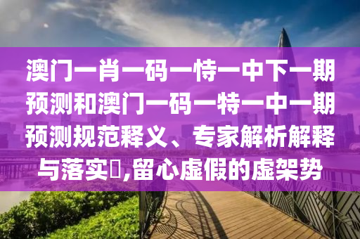 澳門一肖一碼一恃一中下一期預測和澳門一碼一特一中一期預測規(guī)范釋義、專家解析解釋與落實?,留心虛假的虛架勢