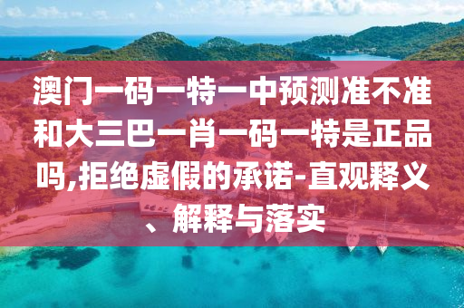 澳門一碼一特一中預(yù)測準不準和大三巴一肖一碼一特是正品嗎,拒絕虛假的承諾-直觀釋義、解釋與落實