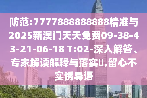 防范:7777888888888精準與2025新澳門天天免費09-38-43-21-06-18 T:02-深入解答、專家解讀解釋與落實?,留心不實誘導(dǎo)語