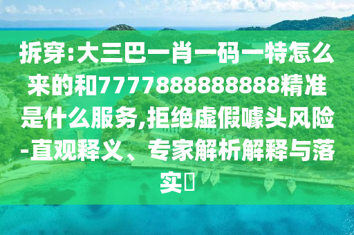 拆穿:大三巴一肖一碼一特怎么來的和7777888888888精準(zhǔn)是什么服務(wù),拒絕虛假噱頭風(fēng)險(xiǎn)-直觀釋義、專家解析解釋與落實(shí)?