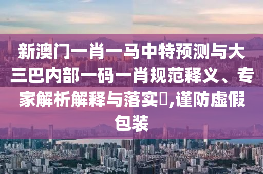 新澳門一肖一馬中特預(yù)測(cè)與大三巴內(nèi)部一碼一肖規(guī)范釋義、專家解析解釋與落實(shí)?,謹(jǐn)防虛假包裝