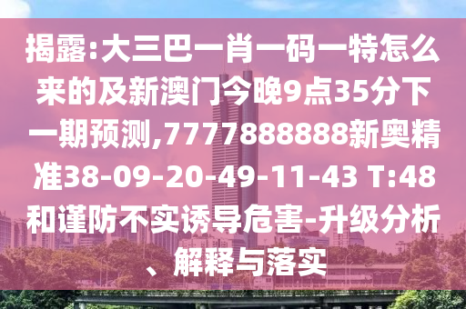 揭露:大三巴一肖一碼一特怎么來(lái)的及新澳門(mén)今晚9點(diǎn)35分下一期預(yù)測(cè),7777888888新奧精準(zhǔn)38-09-20-49-11-43 T:48和謹(jǐn)防不實(shí)誘導(dǎo)危害-升級(jí)分析、解釋與落實(shí)